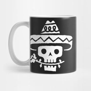 Just a White Skull in Sombrero Mug